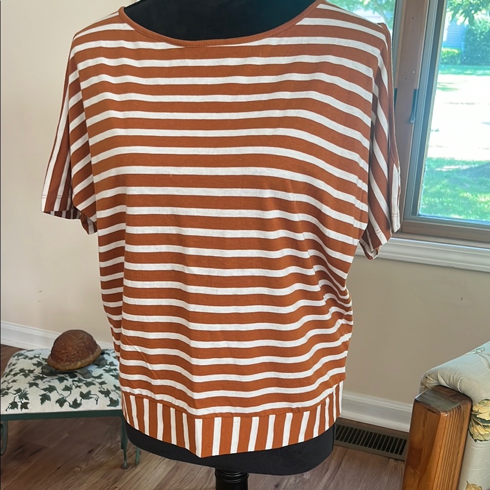 DKNY jeans, short sleeve, cropped, one cold shoulder top, size M, NWT